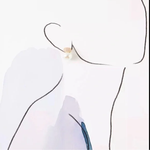 Crystal-Topped Pearl Drop Earrings - Picture 2 of 3